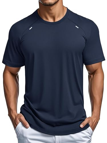 MAGCOMSEN Sport Tshirts Herren Tshirt Gym Fitness Wandern Training | Atmungsaktives Sportshirt,Schnelltrocknendes Laufshirt,Leichtes Funktionsshirt,Kurzarm Training Shirt,Sommer Fitness Tshirt