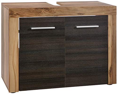 trendteam smart living - Waschbeckenunterschrank Unterschrank - Badezimmer - Cancun - Aufbaumaß (BxHxT) 72 x 56 x 34 cm - Farbe Nussbaum mit Touchwood Dunkelbraun - 125930159