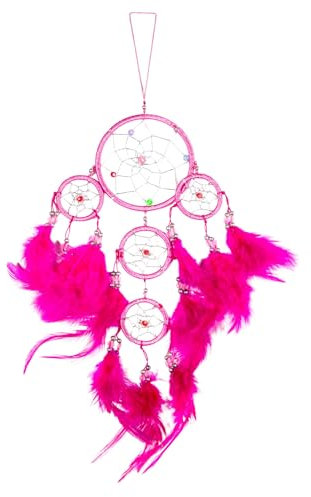 40cm x 9cm Dreamcatcher Traumfänger Knall Pink Neon Glitzer Gute Träume