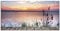ARTland Wanddeko Glasbilder Wandbild Glas Bild einteilig 100x50 cm Querformat Natur Steg Landschaft See Himmel Sonnenaufgang Vögel Wolken T9QD