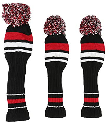 WINOMO 3 Stück Golf Schlägerkopfhüllen Headcover für Driver Strickte
