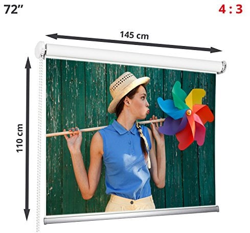 72 Rolleinwand Beamerleinwand Beamer Heimkino Projektionsleinwand 4:3 145x110cm