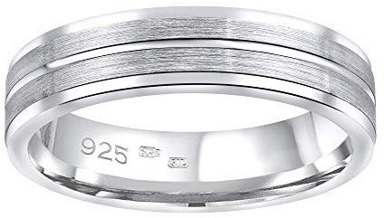 SILVEGO Damen und Herren Ehering aus 925 Sterling Silber AVERY