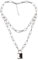 Left Girl Halskette Kette Halskette Damen Herren Dicke Kette mit Schloss Anhänger Halskette Punk Modeschmuck Anhänger Halskette, Silber
