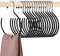 Cedilis 15 Pack Scarf Ring Hangers, Non-Snag Belt Rack Over The Rod, Non-Slip Closet Organizer Accessory Holders for Ties Scarves Belts Tank Tops Pashminas and Jewelry, Black