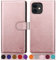 SUANPOT for iPhone 11 6.1 case with [Credit Card Holder][RFID Blocking],PU Leather Flip Book Protective Cover Women Men for apple 11 Phone case Rose Gold