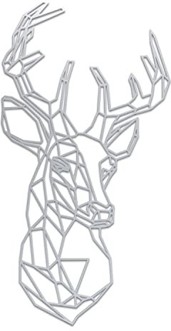tuning-art WB02 Wanddekoration | Deko Metallschild | Stahl | Massiv | geometrische Wandkunst, Farbe:Hirsch Silber