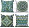 ASDCXZ Boho Kissenbezug 40x40 cm 4er Set, Retro Boho Geometrische Datura Muster Grün Sofa Dekokissen Kissenbezüge Kissenhülle Waschbar Polyester Leinen Textil Polster Kopfkissenbezug Kissen Bezug
