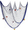YSTrillion Fish Net Décor Blue, Fischernetz Deko,Muscheln Deko Netz,Dekoratives Fischernetz im Mediterranen Stil mit Farbigen Muscheln für Heimdekoration,Themenbar 100 x 200 cm,Blau