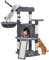 Yaheetech 107cm Cat Tree Climbing Tower with Scratching Posts/Condo/Basket, Kitten Activity Centre for Small/Medium Cats, Dark Grey