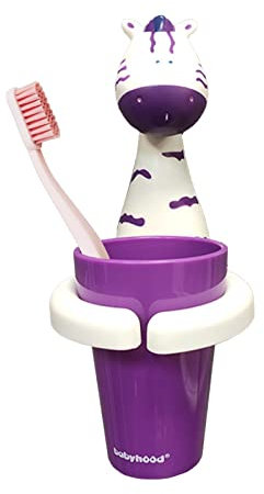 Zahnbecherhalter,Kinderzahnbürstenhalter mit Tasse,Tier-geformte Zahnbürstenhalter Mit Saugnapf,Cartoon Zahnbürstenhalter,Niedliche Zahnbürstenhalter,Reinigungsmittel Für Babys Und Kinder (Zebra)
