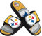 FOCO Pittsburgh Steelers NFL Colorblock Big Logo Gel Slide Black Yellow Badelatschen Hausschuhe - L