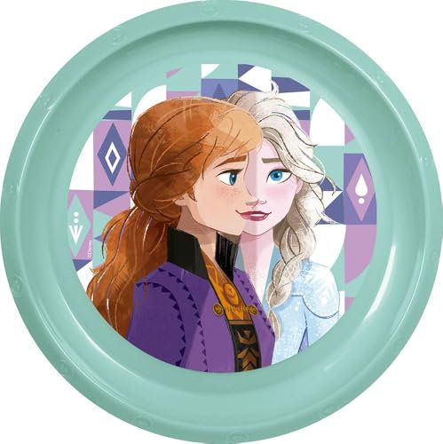 STOR Plato plano Disney Blue para niños en plástico Frozen resistente a los golpes accidentales y reutilizable