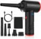 ADDCOLOR Compressed Air Duster Cleaner for PC 6000mAh Electric Air Blower AD38 Air Duster 3 Gear Adjustable Compressed Air Cleaner with LED Light, Reusable Canned Dust Blower for Laptop,Keyboard