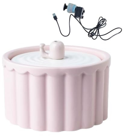 awakentti Dispensador de agua para gatos, dispensador de agua de cerámica para gatitos con bajo voltaje de 1,5 W, fuente de agua para gatos para sala de estar, tienda de mascotas, dormitorio, balcón