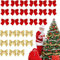 PousXiyor 96 Stück Rotes Gold Weihnachten Schleifen, Glitzer Weihnachtsbaum Schleifen, Christbaumschmuck Schleifen, Familienfeiern Party Dekoration für Weihnachten Urlaub Hochzeit Feierlichkeiten