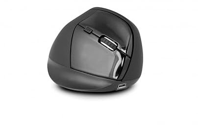 URBAN FACTORY Ergo PRO Souris verticale ergonomique sans fil 2,4 GHz avec Bluetooth et souris filaire – pour droitier