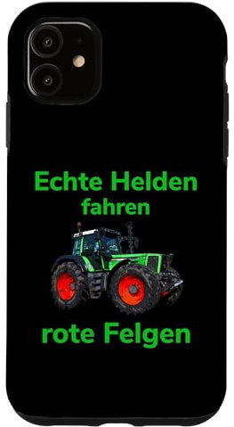 Hülle für iPhone 11 Traktor Landwirt Trecker Echte Helden fahren rote Felgen