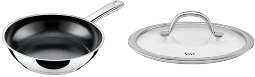 Silit Talis Bratpfanne 20cm Induktion, Edelstahl beschichtet, Keramikbeschichtung, backofenfest & Passion Topfdeckel 20 cm, Pfannendeckel, Glasdeckel mit Metallgriff