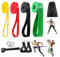 GOORFAC Fitnessbänder Set mit 4 Widerstandsstufen,Widerstandsbänder für Fitness,Stretching,Yoga, Pilates,Krafttraining für Männer und Frauen,Resistance BandsSet mit Türanker, Griffen, Tragetasche