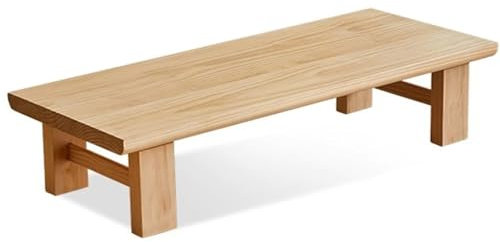 Massivholz Wohnzimmertisch klein niedrig Kinderschreibtisch Breite Tischplatte Glatte Oberfläche Geeignet für eine breite Palette von Anwendungen(Log Colour,80 * 50 * 38cm)