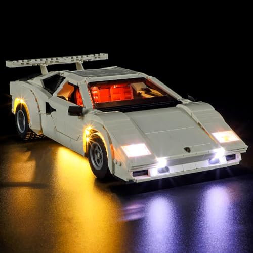 GEAMENT LED Licht-Set Kompatibel mit Lego Lamborghini Countach 5000 Quattrovalvole - Beleuchtungsset für Icons 10337 (Modell-Set Nicht enthalten)