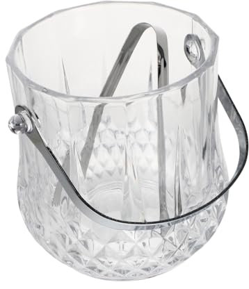 Mikinona Seau à Glace Verre avec Pince Tonneau à Glace pour Maison Poignée Pratique pour Fêtes Et Buffets