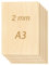 ToCome Plywood - Pannello di compensato in legno di tiglio, 2 mm, adatto al laser, 420 x 297 x 2 mm, 2 mm, per laser (30 pezzi)