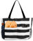 flintronic Große Strandtasche mit Reißverschluss, Streifen Wasserdicht Strandtasche, 45L Faltbare Leichte Badetasche Damen, Familie Reisetasche Beach Tote Bag Shopper Damen für Strand, Urlaub, Pool