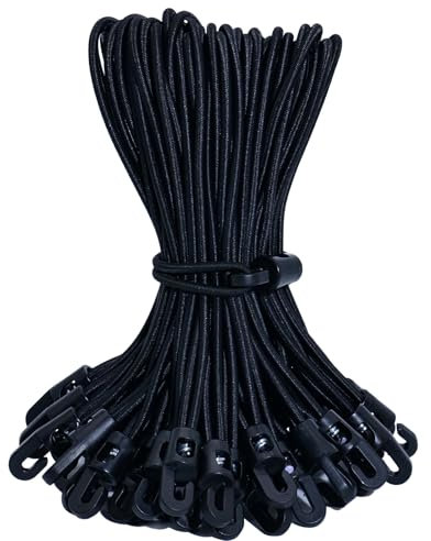 YUNSHANGHE 50 Stück Spanngummi mit Haken, 20cm Expander mit Haken, Gummispanner mit Haken, Multifunktional Planenspanner für Planen Plakate Zelt Banner Pavillions, Schwarz