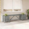 Myheimly Akazienholz Massiv Gartenbank mit 2 Pflanzkübeln Blumenkasten Parkbank Holzbank Sitzbank Bank Terrasse Gartenmöbel 150cm Grau,Grau,150 x 30 x 40 cm