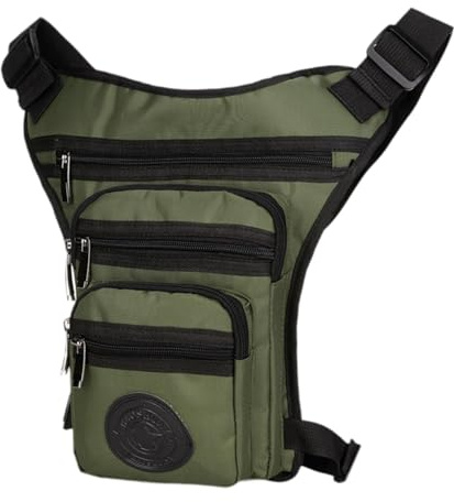KiBcsLic Herren Gürteltasche Beintasche Bauchtasche Hüfttasche für Outdoor, Sport, Reiten, GrÜn
