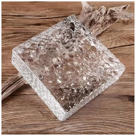 Glasblock mit hoher Transparenz für Privatsphäre im Badezimmer – Eiskristall-Struktur, klare Steine (Set mit 5 Stück) – ideal für Heimdekoration und Lichtstreuung