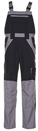 Planam 2520044 Plaline Latzhose, Schwarz/Zink, Größe 44