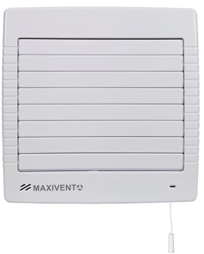 Airflow MaxiVent 150mm Abluftventilator 72l/s Luftstrom mit automatischer Klappe, Feuchtesensor, IP45, 28W, 46 bis 57dB, 3 Jahre Garantie