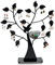 LAUBLUST Schmuckständer im Schmuckbaum Design - ca. 43x39x8 cm, Schwarz - Dekorativer Metall Schmuck-Halter Ornament Blätter & Ring-Nest | Schmuck-Aufbewahrung | Ohrring-Ständer | Ketten-Halter