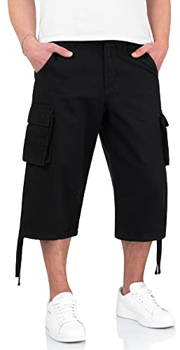 Surplus Raw Vintage Herren Cargo Trooper Legend 3/4 Shorts, schwarz, L