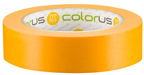 Colorus Profi Goldband Abklebeband 30 mm x 50 m | Dünnes Lackier-Klebeband für Innen, Außen, 90 Tage | Malerband Soft Tape für scharfe Farbkanten | Lack-Klebeband Lackier Abdeckband Washi Tape