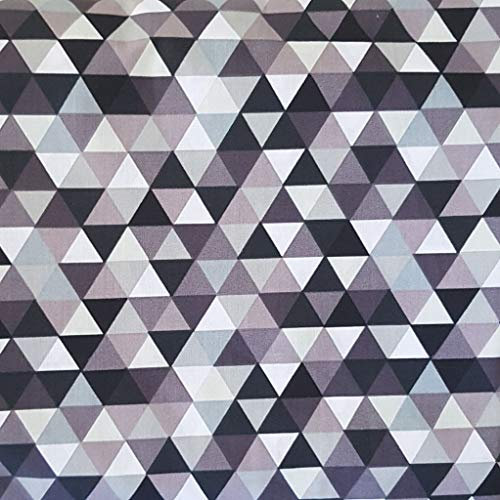 Pingianer 8,98€/m Dreiecke 100% Baumwolle 50x160cm Baumwollstoff Meterware Handwerken Nähen Stoff (Dreiecke Schwarz grau)