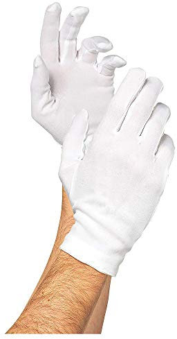 Shatchi Women's Ladies Mens White Short Gloves Captain Clown Magician Christmas Santa Fancy Dress Party Costume Accessories, One Size