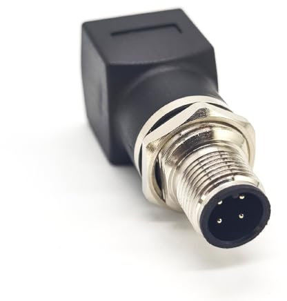 M12 4 Poli Maschio a RJ45 Femmina Connettore, M12 A Codice Giunto a vite Impermeabile Connettore adattatore Ethernet industriale Cat6/Cat5 M12 a 4 pin maschio a RJ45 presa Bulkhead Connector
