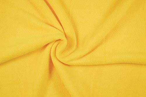 Polarfleece Antipeling 0,5 m Uni - Kuschelfleece Microfleece Meterware - Fleece Stoff- 400g/m (Gelb)
