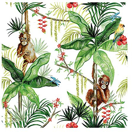 Ambiente Serviette 33 Zentimeter Packung 20 Orang-Utan - Weiß