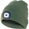 Velamp Unisex Lighthouse Kappe Mit LED-Frontleuchte, 100 Lumen, Wiederaufladbar, Waschbar. Zum Campen, Joggen, Arbeiten, Militär-Grün, 30 EU
