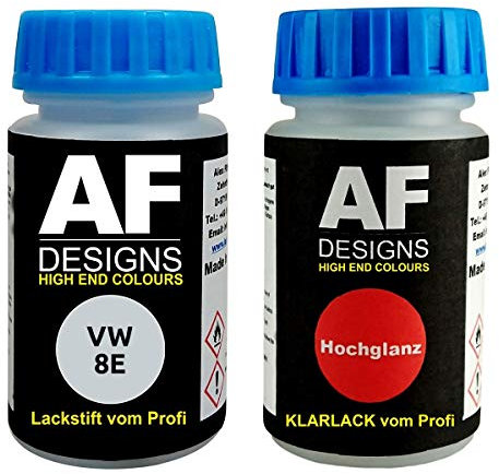Lackstift für VW/Volkswagen 8E Reflexsilber Metallic + Klarlack 50ml Autolack Set