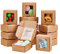 BENECREAT 30 Pack Kraftpapierboxen mit klarem Fenster 6.5x6.5x3cm Burlywood Geschenkverpackungsboxen für Schmuck Speicher Display, Weihnachten, Hochzeit, Valentinstag