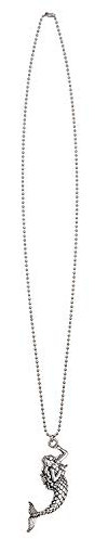 NET TOYS Hübsche Kette Meerjungfrau für Frauen - Silber 30 cm - Schöner Damen-Halsschmuck Mermaid - Passend für Mottoparty & Karneval