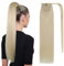 TESS Ponytail Extension Echthaar 55 cm Lang 95g Glatt Gewickelt Pferdeschwanz Haarteil Echthaar Wrap around für Frauen (55 cm-#60 Weißblond)