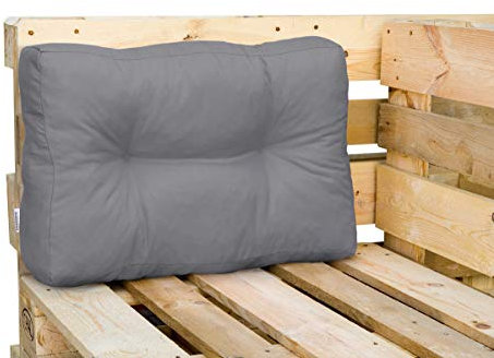 Royal Schneider Palettenkissen Set Palettensofa Palettenpolster Sitzkissen Rückenkissen 120x80cm, 1x Rückenkissen (60 x 40 x10 cm), 500-23 Grau