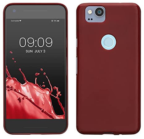 kwmobile Custodia Compatibile con Google Pixel 2 Cover - Back Case per Smartphone in Silicone TPU - Protezione Gommata - viola bordeaux
